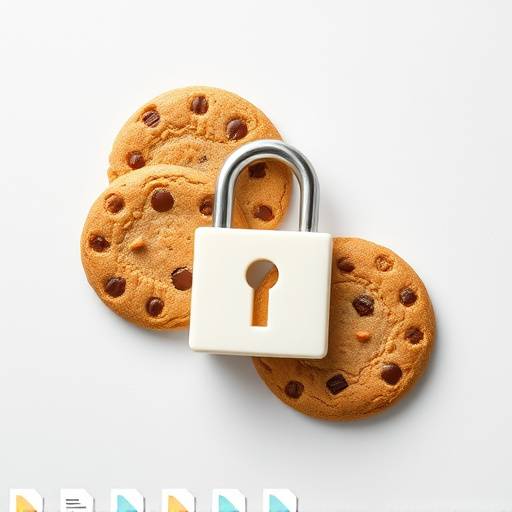 Icônes représentant des cookies, un cadenas et un document, symbolisant la politique de cookies et la confidentialité.