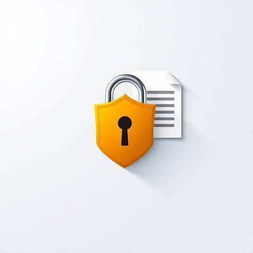 Icônes représentant la protection de la vie privée, un cadenas, un bouclier et un document.