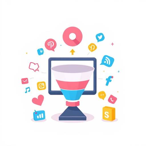 Miniature du cours de marketing digital illustrant un entonnoir de vente et des icônes de réseaux sociaux.
