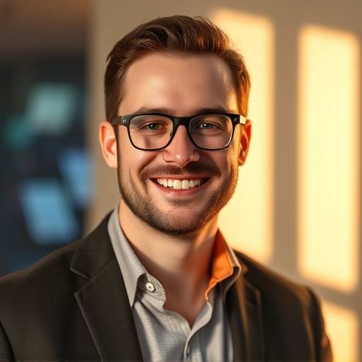 Portrait de Luc Dupont, spécialiste en marketing digital et professeur associé à l'Académie Lumière.